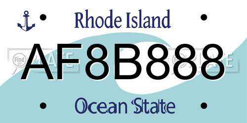 AF8B888 Rhode Island License Plate