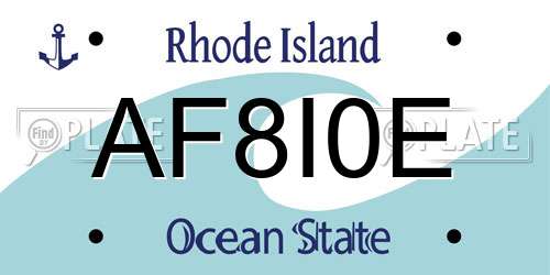 AF8I0E Rhode Island License Plate
