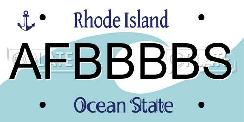 AFBBBBS Rhode Island License Plate