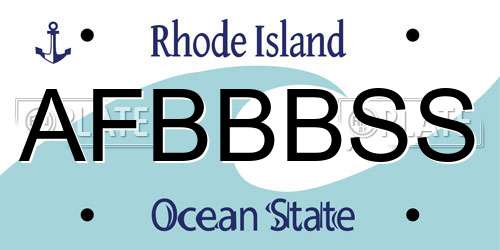 AFBBBSS Rhode Island License Plate
