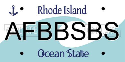 AFBBSBS Rhode Island License Plate