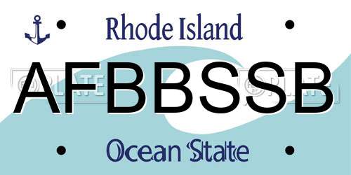 AFBBSSB Rhode Island License Plate