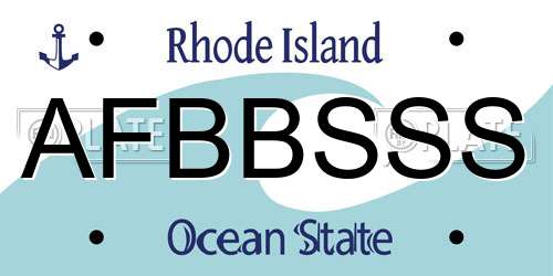 AFBBSSS Rhode Island License Plate