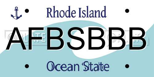 AFBSBBB Rhode Island License Plate