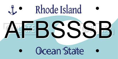 AFBSSSB Rhode Island License Plate