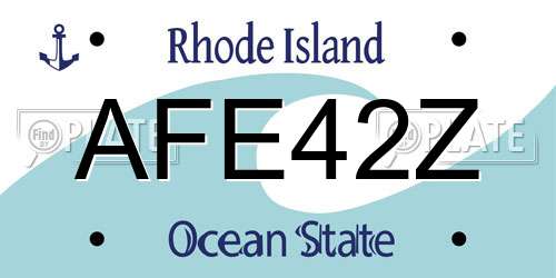 AFE42Z Rhode Island License Plate