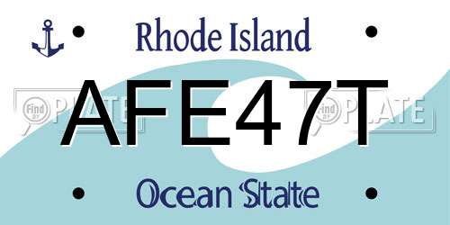 AFE47T Rhode Island License Plate