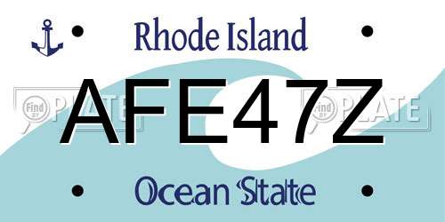 AFE47Z Rhode Island License Plate