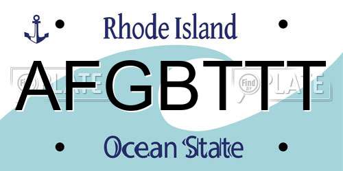 AFGBTTT Rhode Island License Plate
