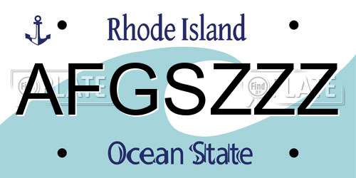 AFGSZZZ Rhode Island License Plate
