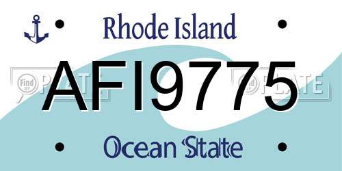 AFI9775 Rhode Island License Plate