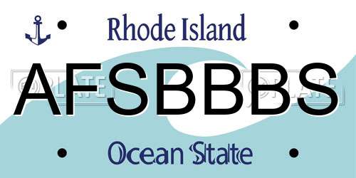 AFSBBBS Rhode Island License Plate