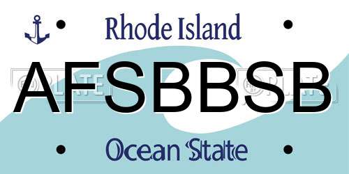 AFSBBSB Rhode Island License Plate