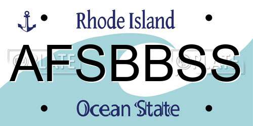 AFSBBSS Rhode Island License Plate