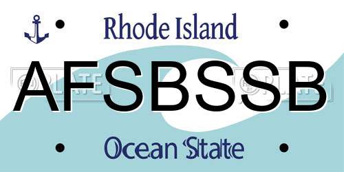 AFSBSSB Rhode Island License Plate