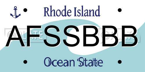 AFSSBBB Rhode Island License Plate