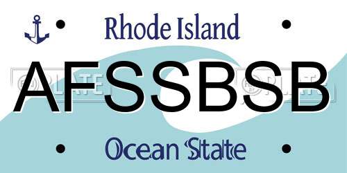 AFSSBSB Rhode Island License Plate