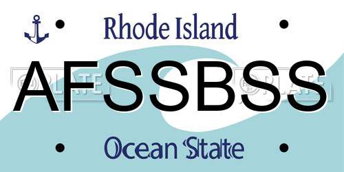 AFSSBSS Rhode Island License Plate