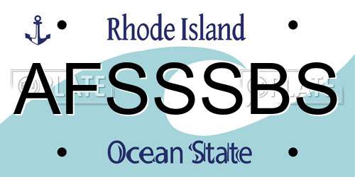 AFSSSBS Rhode Island License Plate