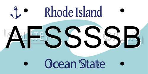 AFSSSSB Rhode Island License Plate
