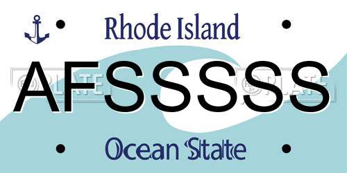 AFSSSSS Rhode Island License Plate
