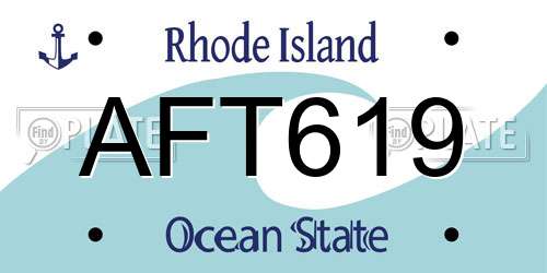 AFT619 Rhode Island License Plate
