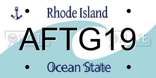 AFTG19 Rhode Island License Plate