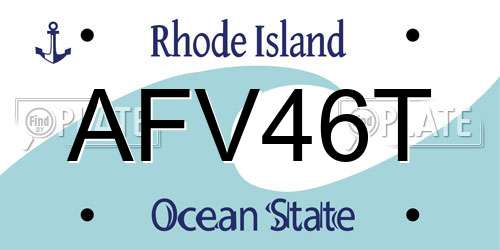 AFV46T Rhode Island License Plate