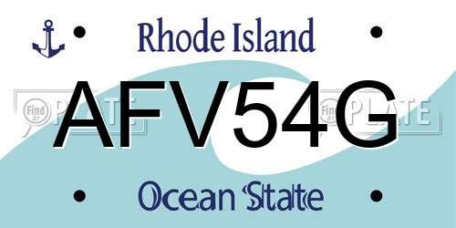 AFV54G Rhode Island License Plate