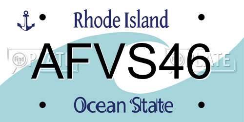 AFVS46 Rhode Island License Plate