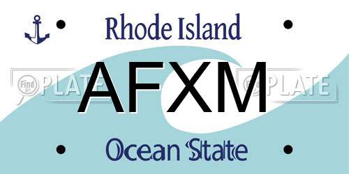 AFXM Rhode Island License Plate