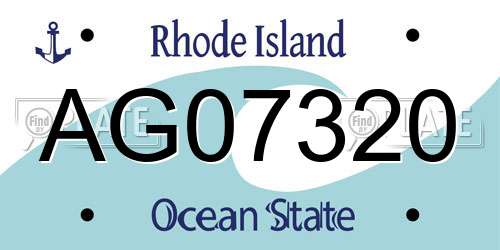 AG07320 Rhode Island License Plate