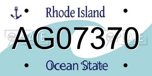 AG07370 Rhode Island License Plate