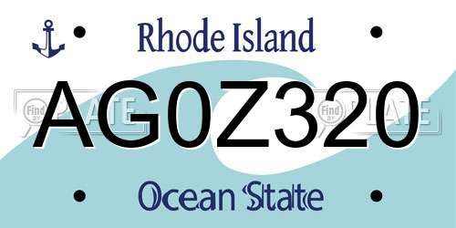 AG0Z320 Rhode Island License Plate