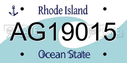 AG19015 Rhode Island License Plate