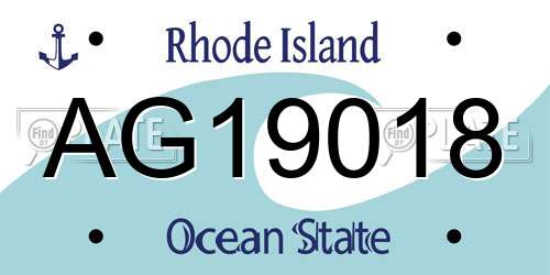 AG19018 Rhode Island License Plate