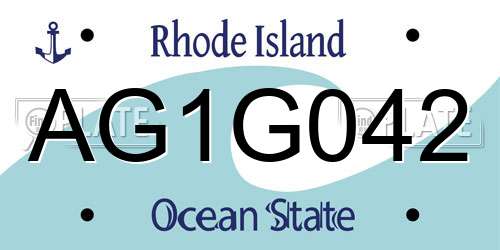 AG1G042 Rhode Island License Plate