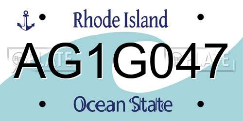 AG1G047 Rhode Island License Plate
