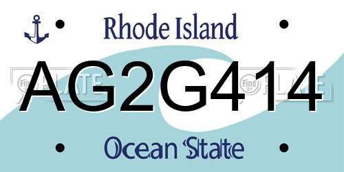AG2G414 Rhode Island License Plate