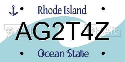 AG2T4Z Rhode Island License Plate