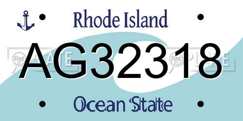 AG32318 Rhode Island License Plate