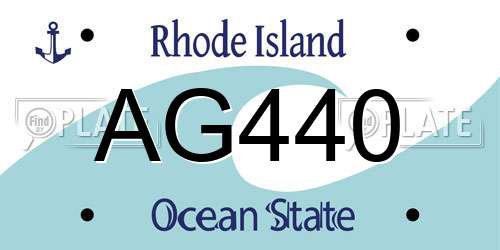 AG440 Rhode Island License Plate