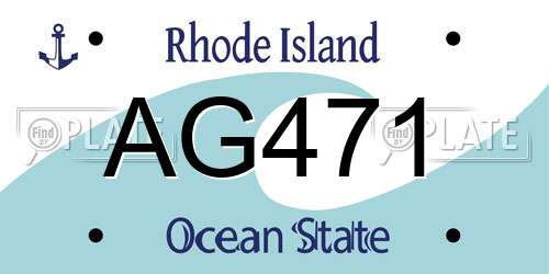AG471 Rhode Island License Plate