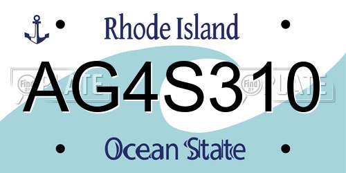 AG4S310 Rhode Island License Plate