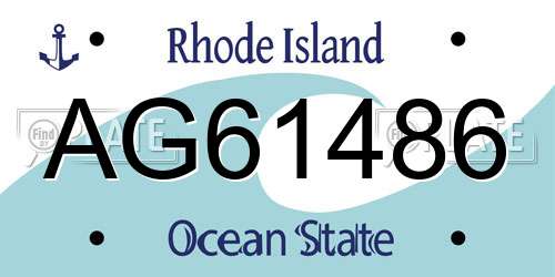 AG61486 Rhode Island License Plate