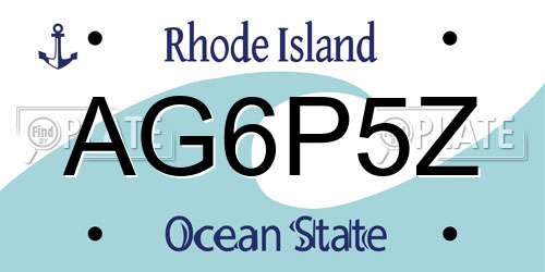 AG6P5Z Rhode Island License Plate