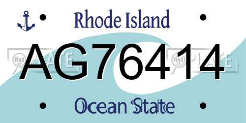 AG76414 Rhode Island License Plate