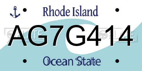 AG7G414 Rhode Island License Plate