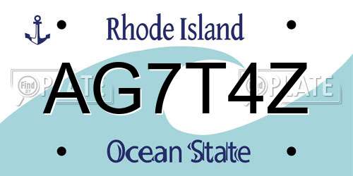 AG7T4Z Rhode Island License Plate