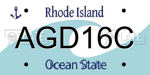 AGD16C Rhode Island License Plate